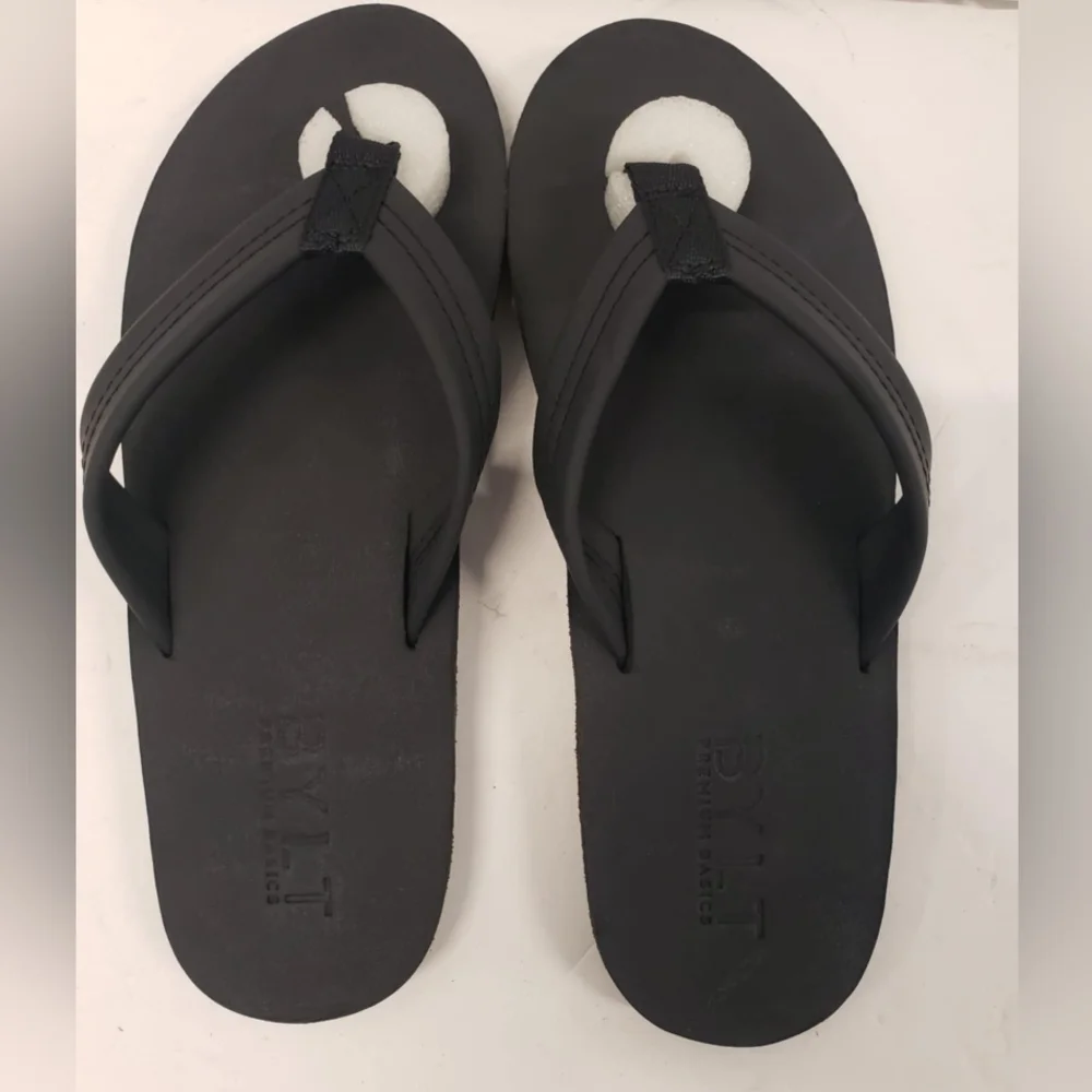 BYLT‎ premium basics Black flip flops size 10 New